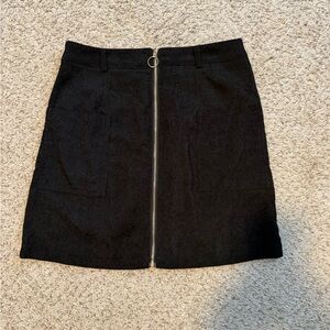 Elegant Black Zipper Skirt Small